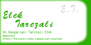 elek tarczali business card